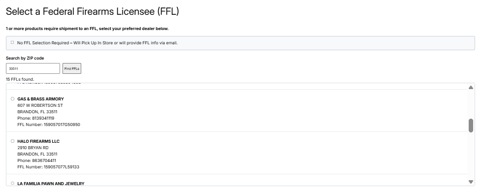 FFL Selector